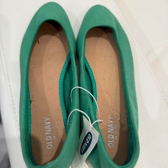 Old Navy Green Suede Ballet Flats Shoes Women Size 7 - Picture 2 of 8